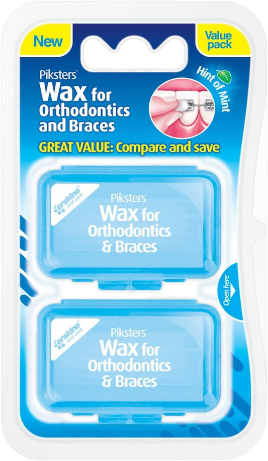 Piksters Orthodontic Wax for Braces – Clear & Soothing Protection (2 Pack)