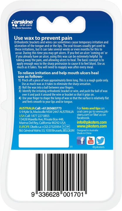 Piksters Orthodontic Wax for Braces – Clear & Soothing Protection (2 Pack)