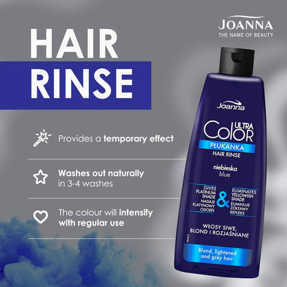 Joanna Blue Hair Rinse 150ml – Tones Blonde, Grey, Bleached Hair