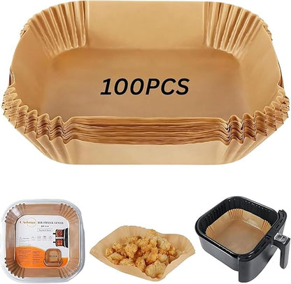 QACHOICE Air Fryer Liners, Disposable Parchment Paper for Mess-Free Cooking