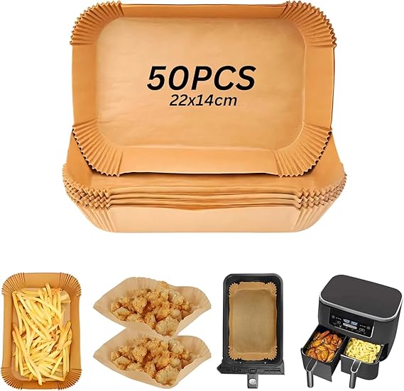 QACHOICE Air Fryer Liners, Disposable Parchment Paper for Mess-Free Cooking