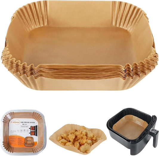 QACHOICE Air Fryer Liners, Disposable Parchment Paper for Mess-Free Cooking