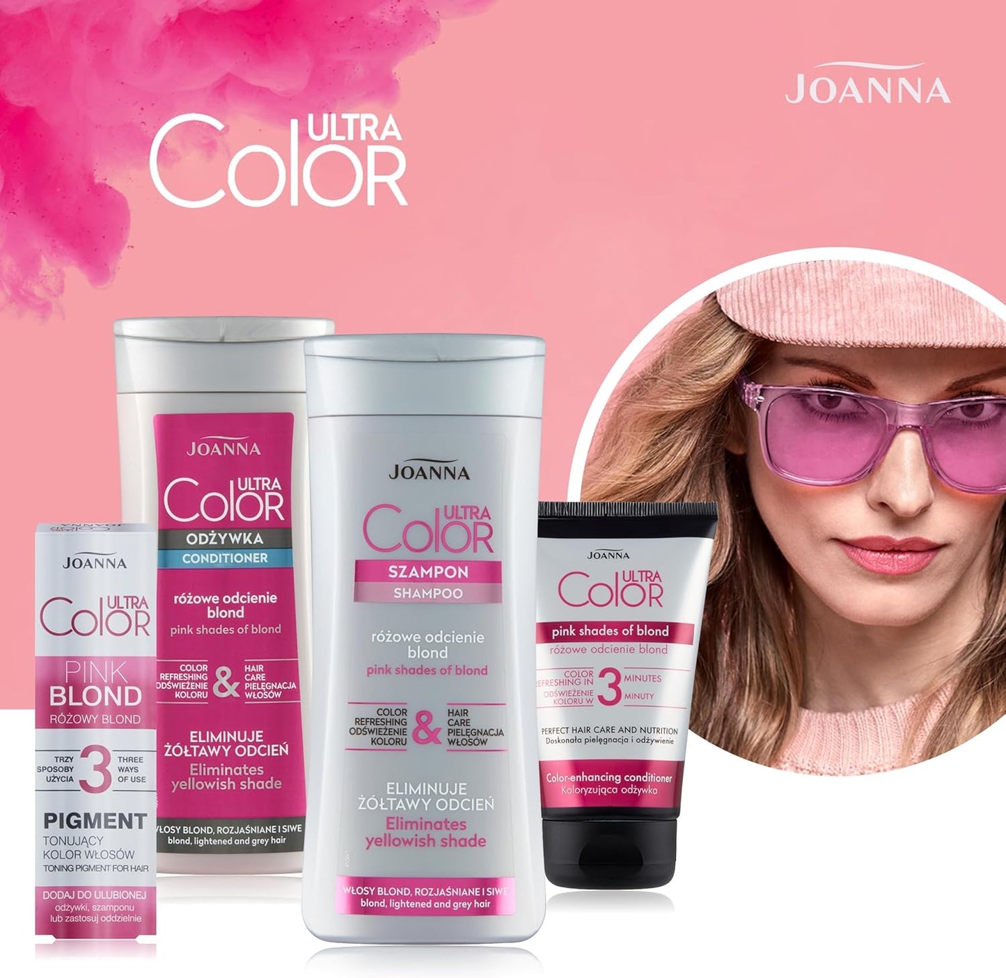 Joanna Ultra Color Shampoo 200ml – Pink Blonde Tone Enhancer