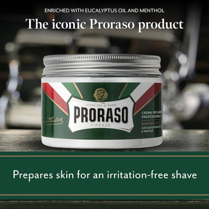 2x Proraso Pre Shave Cream 300ml - Eucalyptus & Menthol, Refreshing