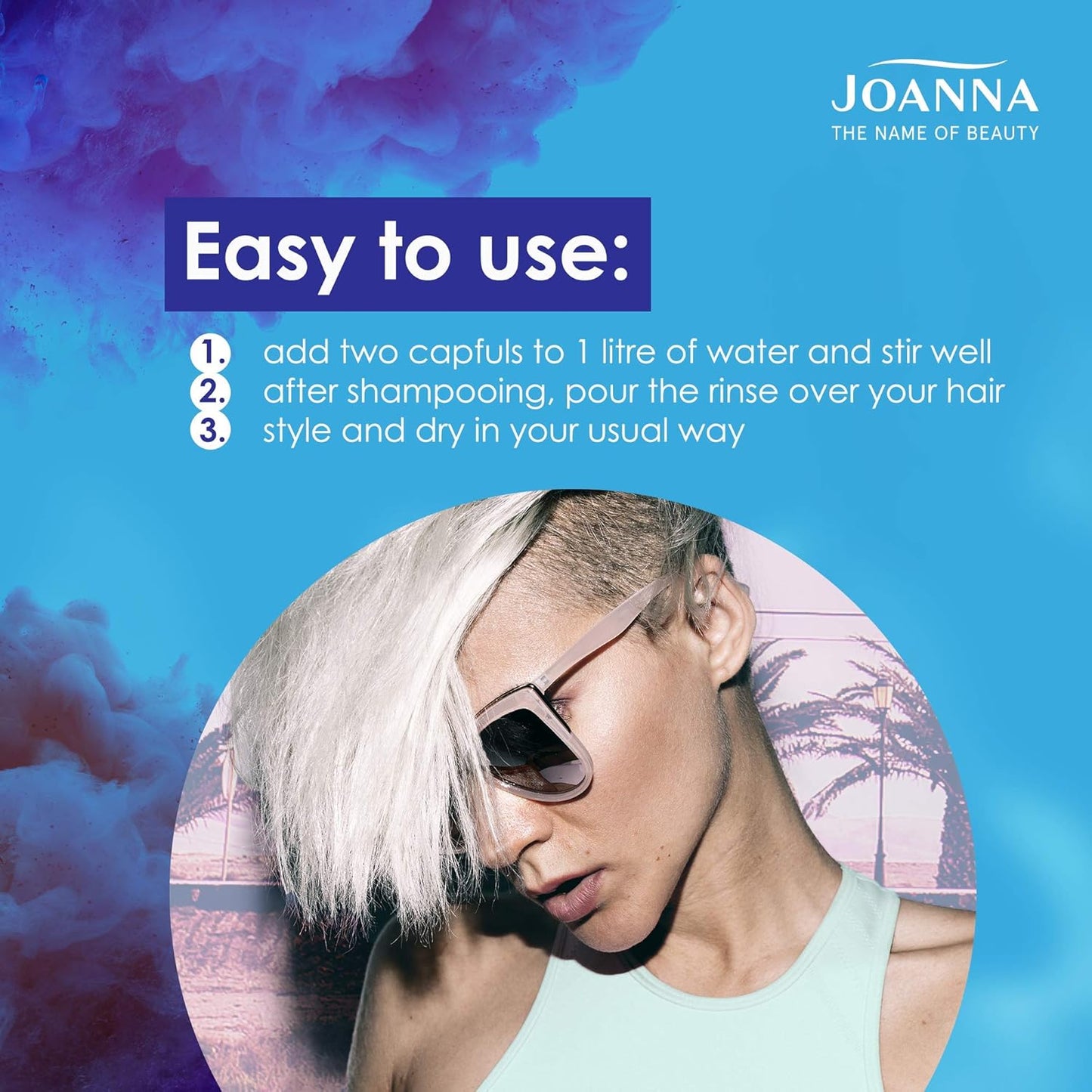 Joanna Blue Hair Rinse 150ml – Tones Blonde, Grey, Bleached Hair