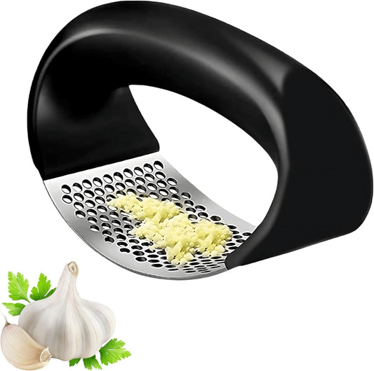 QACHOICE Premium Stainless Steel Garlic Press - Easy to Use & Durable Kitchen Tool