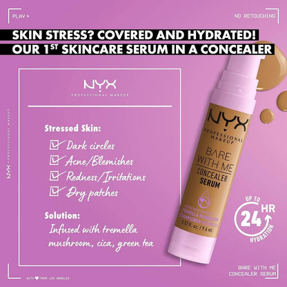 NYX Bare With Me Concealer Serum 9.6ml – Golden, Medium Coverage