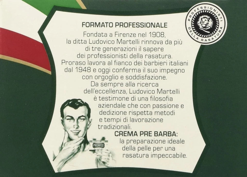 Proraso Pre-Shave Cream Green 300ml – Refreshing & Soothing for Smooth Shave